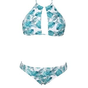 LA HEARTS Palm Leaf String Bikini Sz S